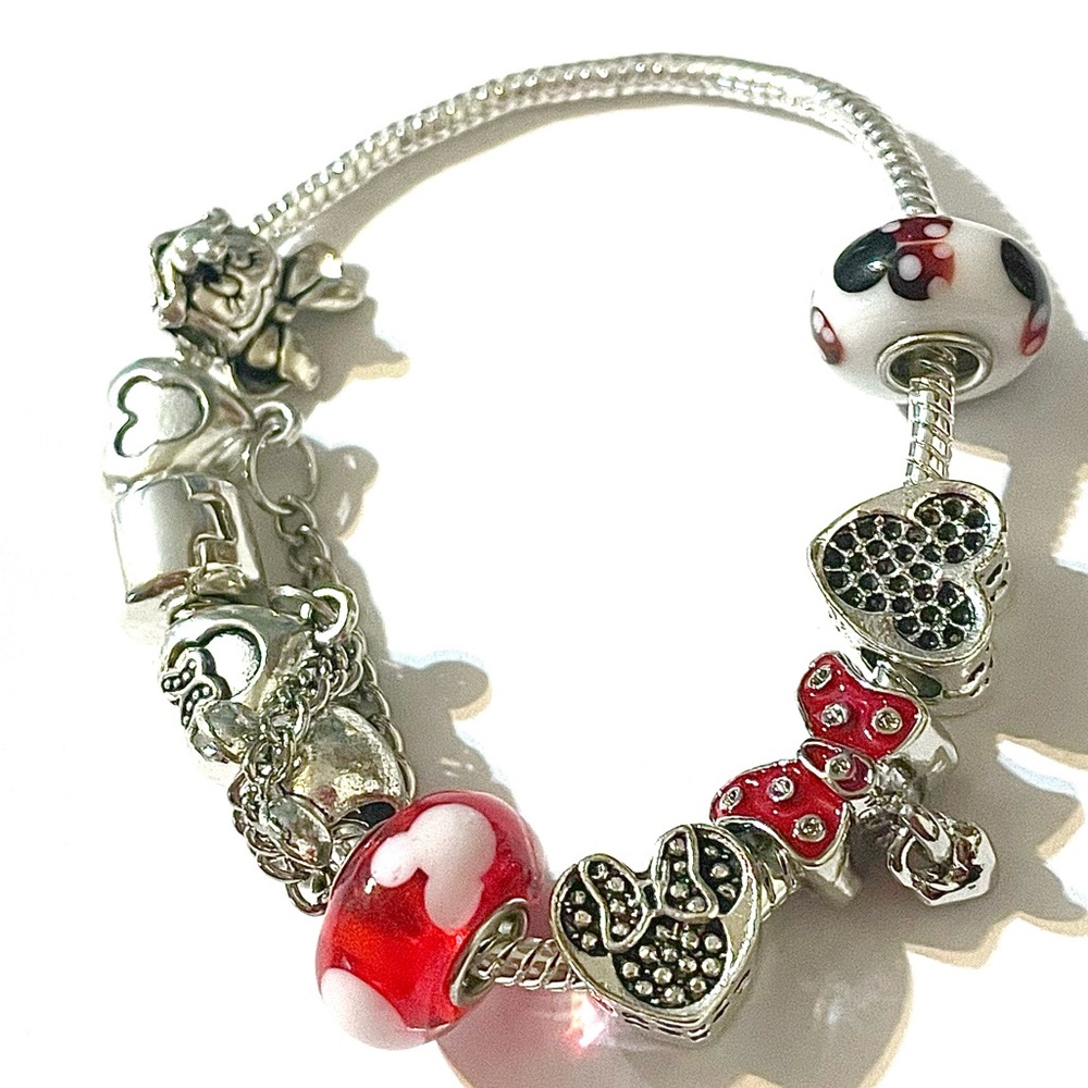 Minnie Mouse Silver Charm Bracelet